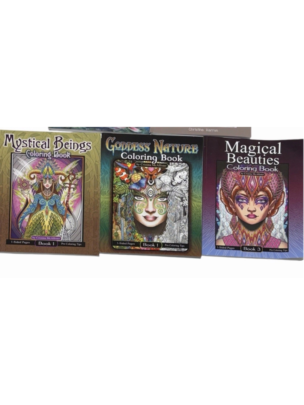 Fantasy Grayscale Coloring Book Lot Of 3 Fairy Goddess Mystical Adult Art Whimsy